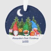 ベビー初めてのクリスマス水彩格言ツリースカイ オーナメント (正面)