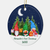 ベビー初めてのクリスマス水彩格言ツリー セラミックオーナメント (左)