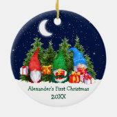 ベビー初めてのクリスマス水彩格言ツリー セラミックオーナメント (裏面)