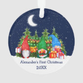 ベビー初めてのクリスマス水彩格言ライトスカイ オーナメント (裏面)