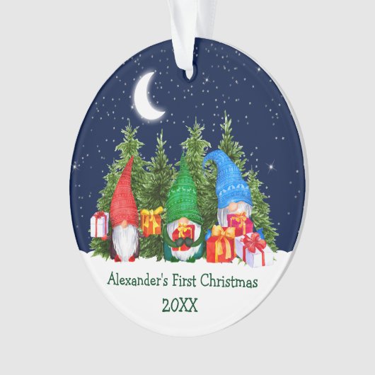 ベビー初めてのクリスマス水彩格言樹 オーナメント (正面)