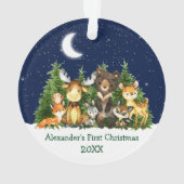 ベビー初めてのクリスマス水彩森林動物 オーナメント (裏面)