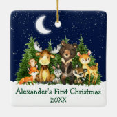 ベビー初めてのクリスマス水彩森林動物 セラミックオーナメント (裏面)