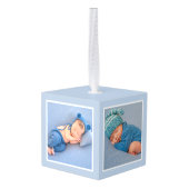 ベビー初めてのクリスマス水彩象の写真 キューブオーナメント (裏面アングル)