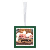 ベビー初めてのクリスマス水色格言写真 キューブオーナメント (右)