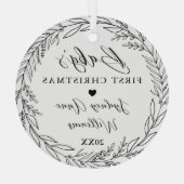 ベビー初めてのクリスマス生まれたばかりのキープサケリース ガラスオーナメント (裏面)