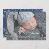ベビー初めてのクリスマス生まれたばかりのホリデーカード シーズンカード (正面/裏面)