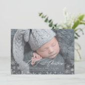 ベビー初めてのクリスマス生まれたばかりのホリデーカード シーズンカード (スタンド正面)