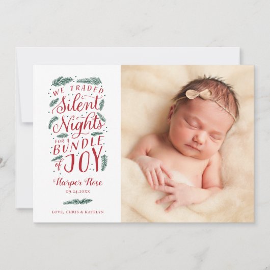 ベビー初めてのクリスマス生誕発表休暇 シーズンカード (正面)