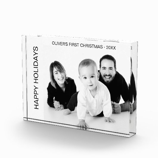 ベビー初めてのクリスマス白黒 フォトブロック (右)