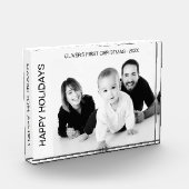 ベビー初めてのクリスマス白黒 フォトブロック (左)