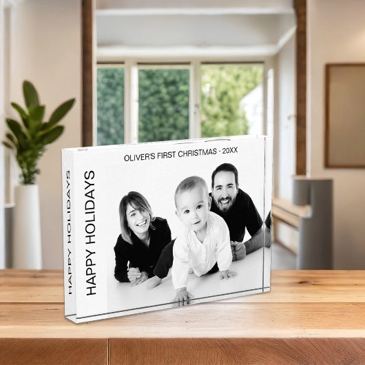 ベビー初めてのクリスマス白黒 フォトブロック