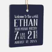 ベビー初めてのクリスマス誕生統計写真 セラミックオーナメント (右)
