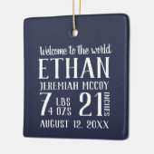 ベビー初めてのクリスマス誕生統計写真 セラミックオーナメント (左)