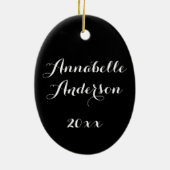 ベビー初めてのクリスマス金ゴールドくるみ割り セラミックオーナメント (裏面)