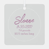 ベビー初めてのクリスマス金属オーナメント メタルオーナメント (裏面)