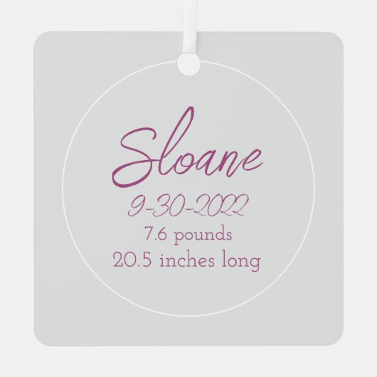 ベビー初めてのクリスマス金属オーナメント メタルオーナメント (裏面)