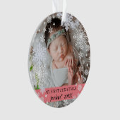 ベビー初めてのクリスマス雪片 オーナメント (正面)