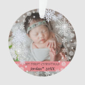 ベビー初めてのクリスマス雪片 オーナメント (正面)