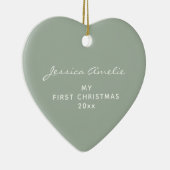 ベビー初めてのクリスマス2024 パーソナライズされたSage写真 セラミックオーナメント (右)