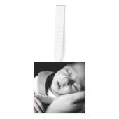 ベビー初めてのクリスマス5写真赤名誕生日 キューブオーナメント (正面)