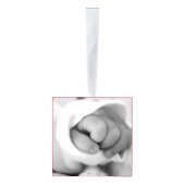 ベビー初めてのクリスマス5写真赤名誕生日 キューブオーナメント (右)