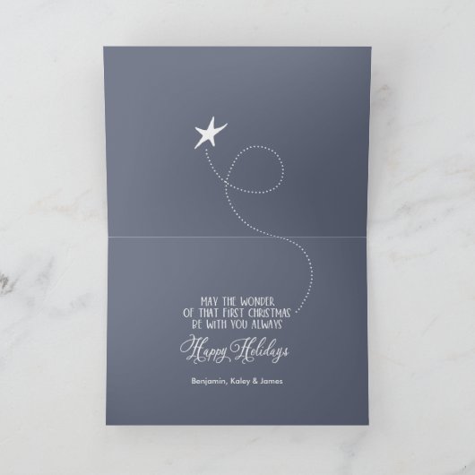 "ベビー初めてのクリスマス"の-写真のクリスマスカード シーズンカード (内部)