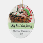 ベビー初めてのクリスマス,カスタムフォトオーナメント セラミックオーナメント (右)