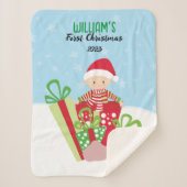 🎄ベビー初めてのクリスマス シェルパブランケット (正面)
