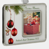 ベビー初めてのクリスマス シルバープレートフレームオーナメント (右)