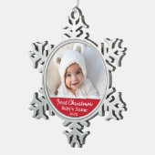 ベビー初めてのクリスマス スノーフレークピューターオーナメント (右)