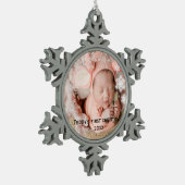 ベビー初めてのクリスマス スノーフレークピューターオーナメント (左)