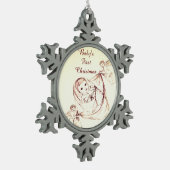 ベビー初めてのクリスマス スノーフレークピューターオーナメント (左)