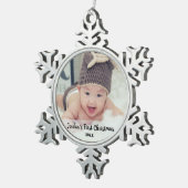 ベビー初めてのクリスマス スノーフレークピューターオーナメント (右)