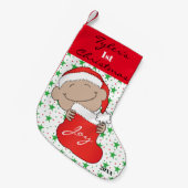 ベビー初めてのクリスマス スモールクリスマスストッキング (正面 (吊り時))