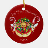ベビー初めてのクリスマス セラミックオーナメント (正面)