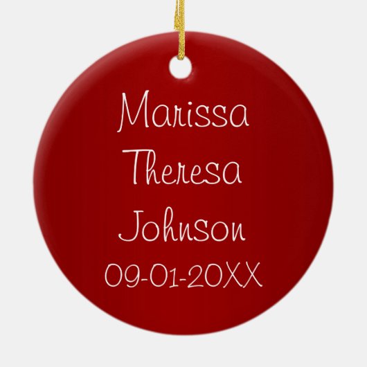 ベビー初めてのクリスマス セラミックオーナメント (裏面)