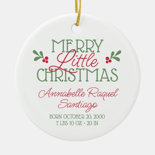 ベビー初めてのクリスマス セラミックオーナメント (正面)
