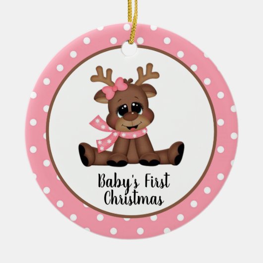 ベビー初めてのクリスマス セラミックオーナメント (正面)
