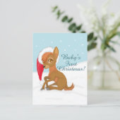 ベビー初めてのクリスマス（トナカイ） シーズンポストカード (スタンド正面)