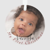 ベビー初めてのクリスマス パーソナライズされた オーナメント (裏面)