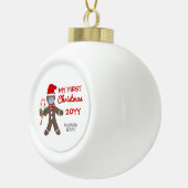 ベビー初めてのクリスマス パーソナライズされた セラミックボールオーナメント (右)