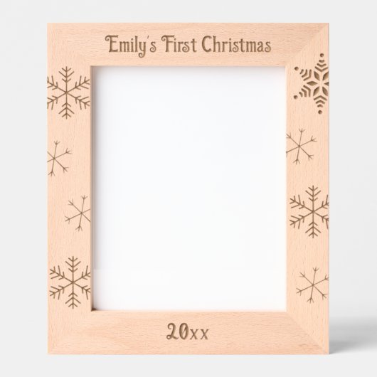 ベビー初めてのクリスマス パーソナライズされた レーザー彫刻フレーム (正面)