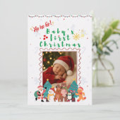 ベビー初めてのクリスマス パーソナライズされた 招待状 (スタンド正面)