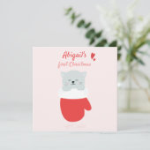 ベビー初めてのクリスマス – ミッテンでかわいい子猫 シーズンカード (スタンド正面)