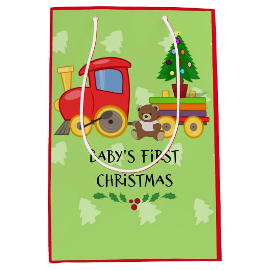 ベビー初めてのクリスマス ミディアムペーパーバッグ (正面)