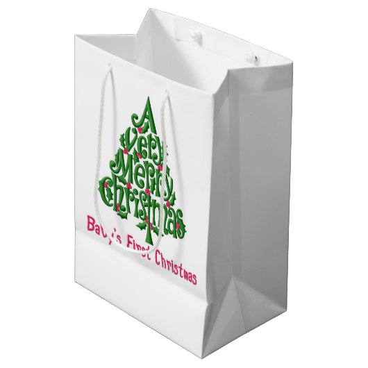 ベビー初めてのクリスマス ミディアムペーパーバッグ (正面アングル)