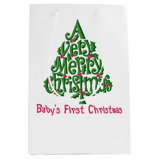 ベビー初めてのクリスマス ミディアムペーパーバッグ (正面)