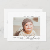 ベビー初めてのクリスマス、写真を使用した告知 ポストカード (正面/裏面)