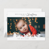 ベビー初めてのクリスマス、写真を使用した告知 ポストカード (正面/裏面)